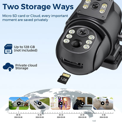 Dual Lens Solar Camera 4K WiFi Outdoor - Renee Lane Company