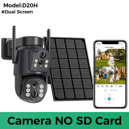 Dual Lens Solar Camera 4K WiFi Outdoor - Renee Lane Company
