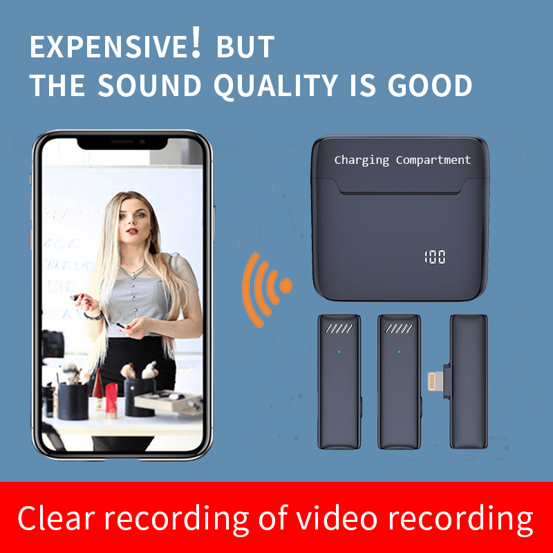 Dual Wireless Lavalier Microphone For IPhone IPad; Wireless Clip On Mic Professional Plug-Play Wireless Lapel Microphones For Recording; Live Stream - Renee Lane Company