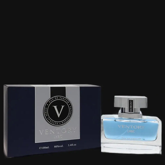 Women’s Eau de Parfum bottle with blue glass and Ventory presentation box
