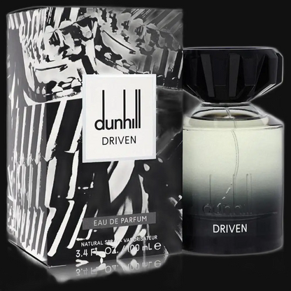 Men's eau de parfum cologne set with black bottle and branded box, 3.4 oz