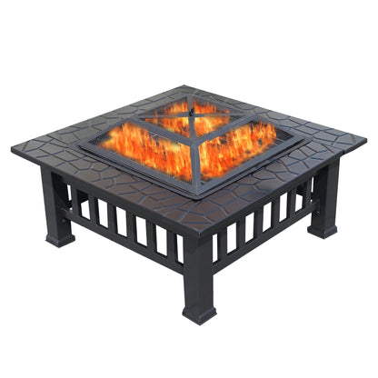 Durable Outdoor Fire Pit Table for Wood Burning with Accessories - Renee Lane Company