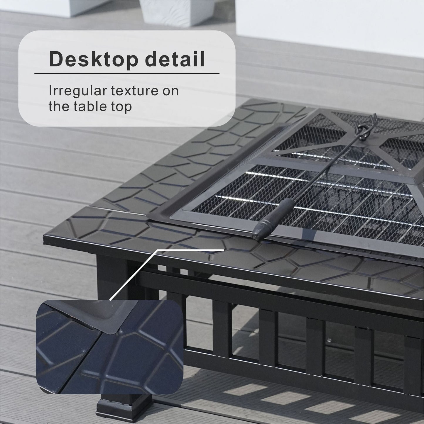 Durable Outdoor Fire Pit Table for Wood Burning with Accessories - Renee Lane Company