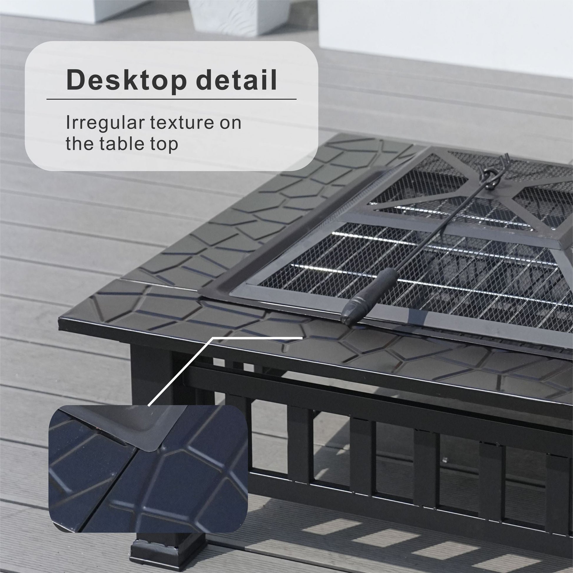 Durable Outdoor Fire Pit Table for Wood Burning with Accessories - Renee Lane Company