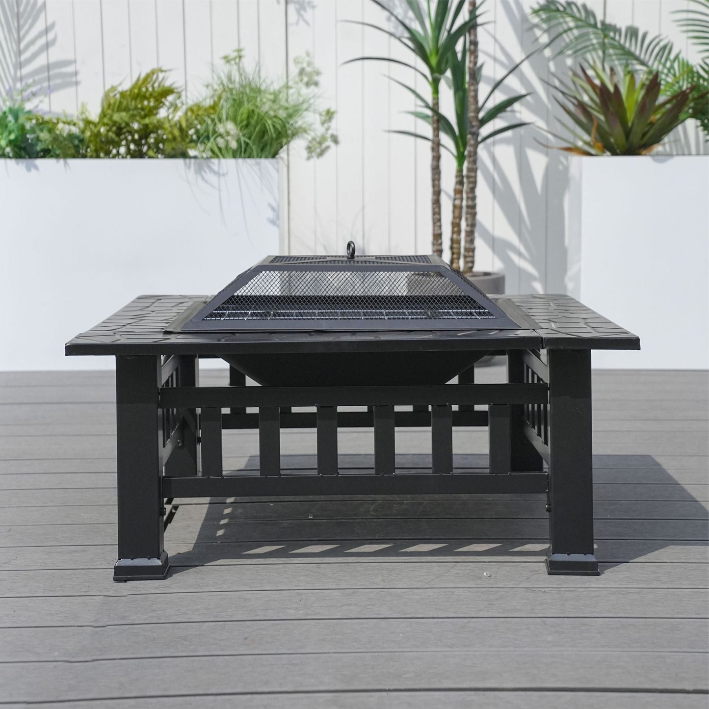 Durable Outdoor Fire Pit Table for Wood Burning with Accessories - Renee Lane Company