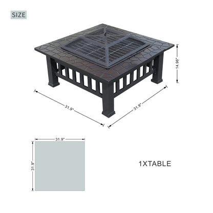 Durable Outdoor Fire Pit Table for Wood Burning with Accessories - Renee Lane Company