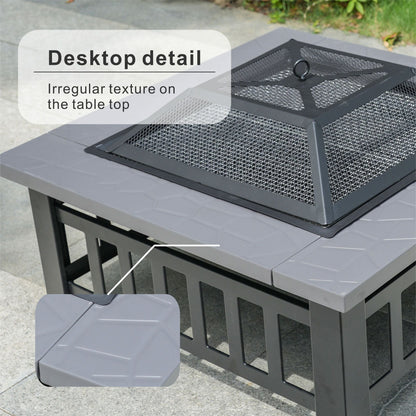 Durable Outdoor Fire Pit Table for Wood Burning with Accessories - Renee Lane Company