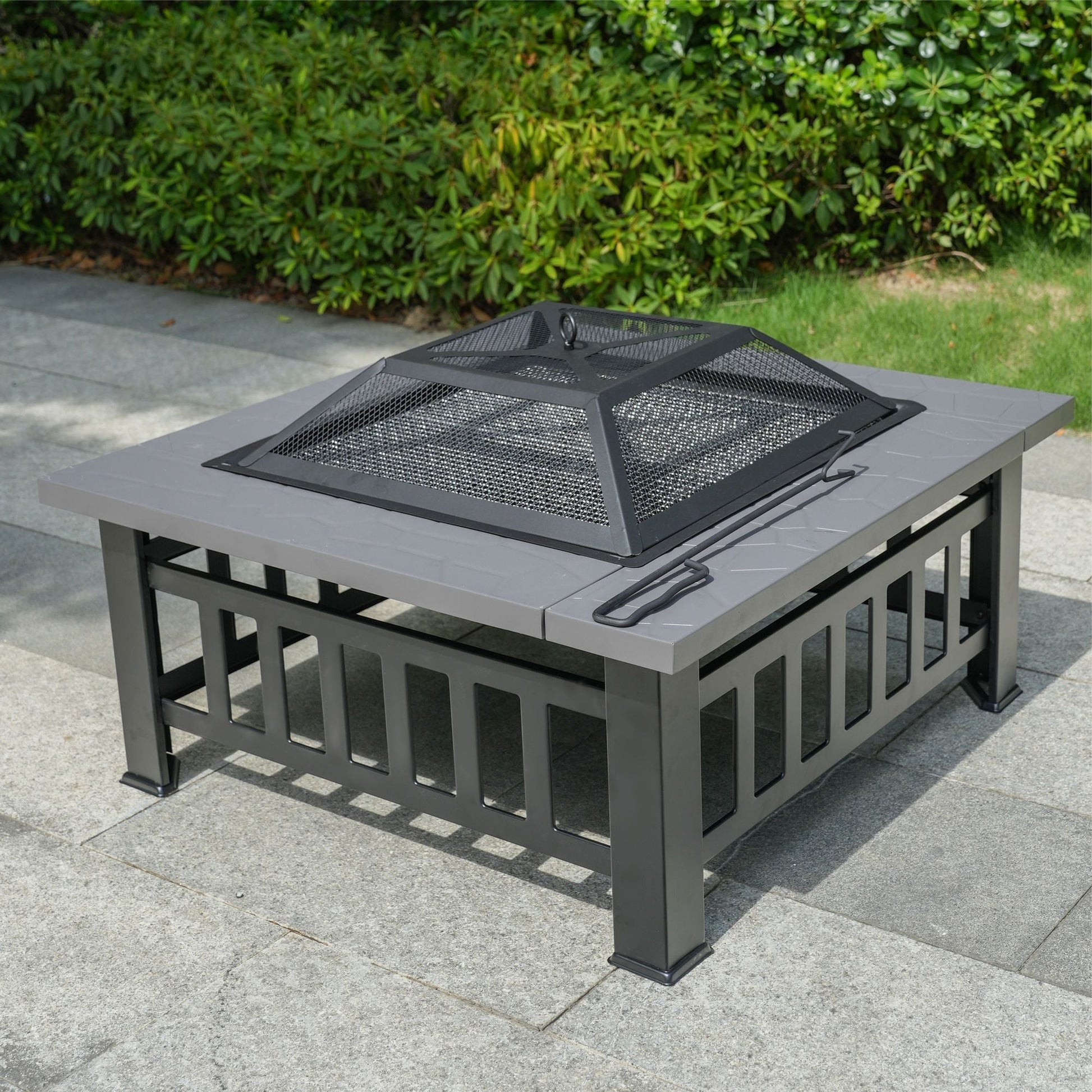 Durable Outdoor Fire Pit Table for Wood Burning with Accessories - Renee Lane Company