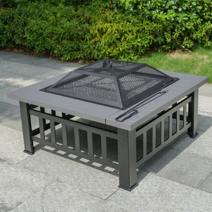 Durable Outdoor Fire Pit Table for Wood Burning with Accessories - Renee Lane Company