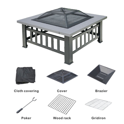 Durable Outdoor Fire Pit Table for Wood Burning with Accessories - Renee Lane Company