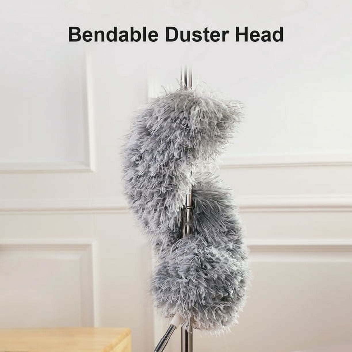 Dusters for cleaning duster with extension pole Bendable Head Long Handle Dusters for Cleaning Ceiling Fan, High Ceiling, Blinds, Furniture,Cars Gray - Renee Lane Company