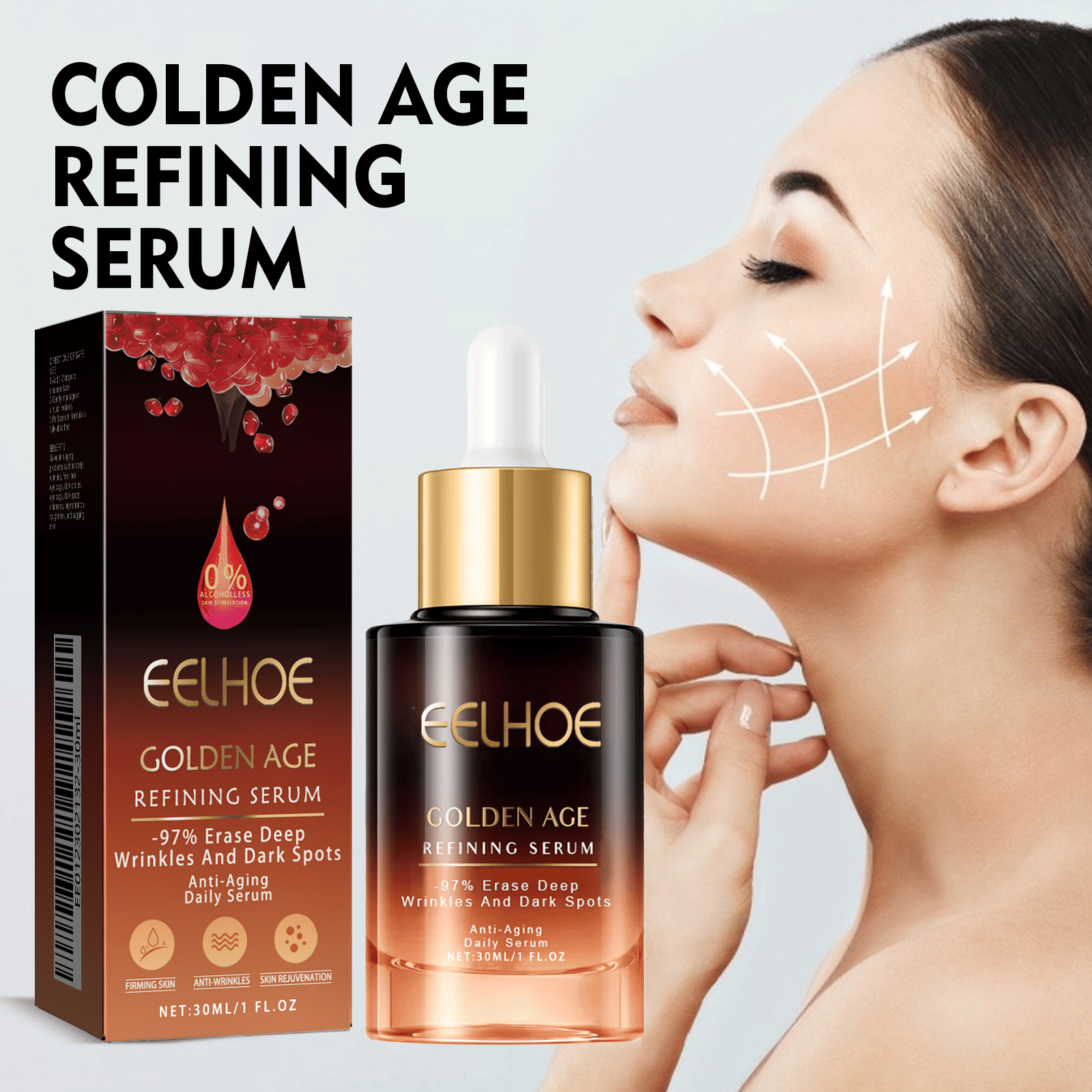 EELHOE Golden Age Essence Lightening Fine Lines, Firming Skin, Hydrating And Moisturizing Face Essence - Renee Lane Company