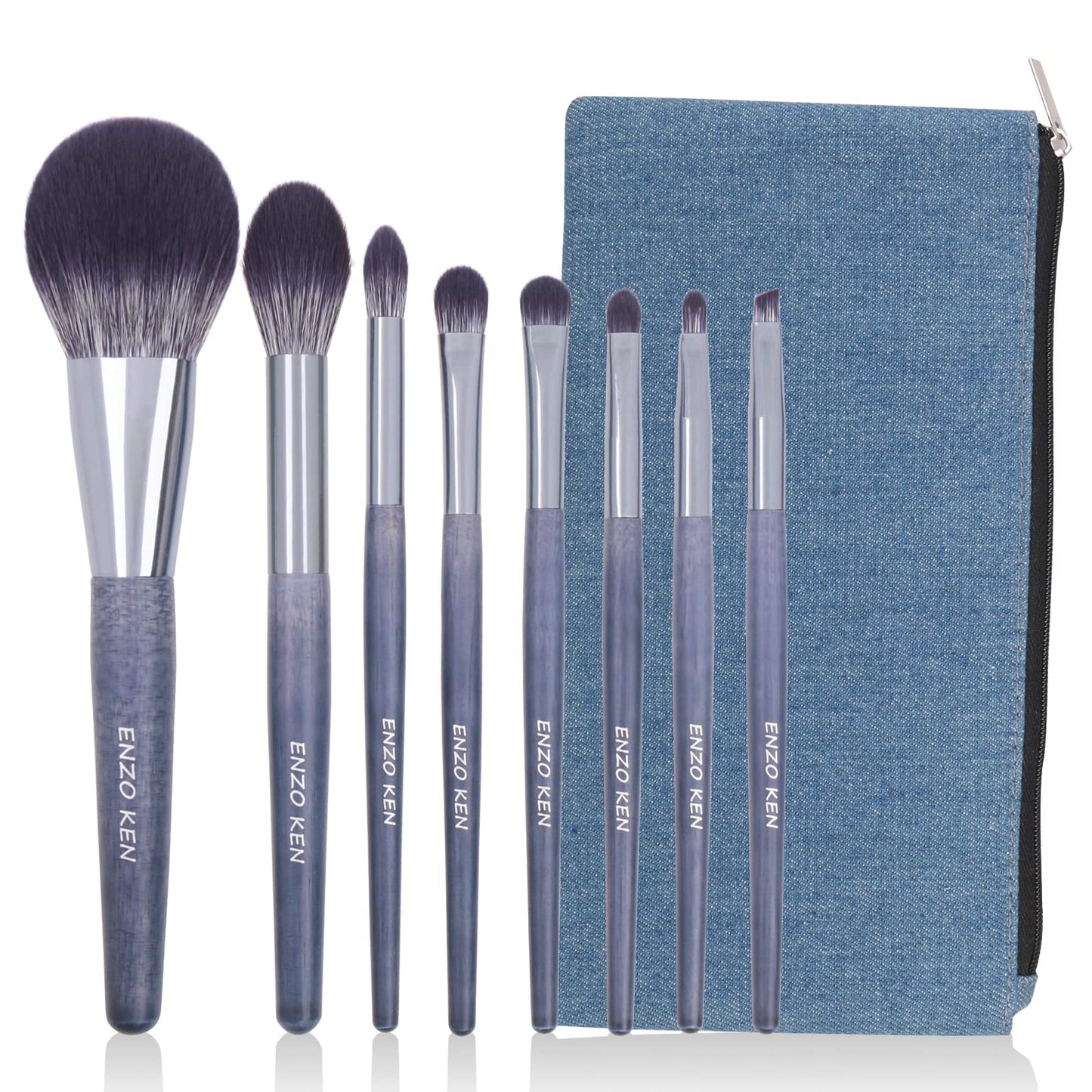 ENZO KEN Natural Purple Badger Hair Makeup Brushes Set with Canvas Makeup Brush Bag Cosmetic Brushes Makeup Set Professional with Case Natural Makeup Brushes Natural Bristle Makeup Brushes - ShuiMo - Renee Lane Company