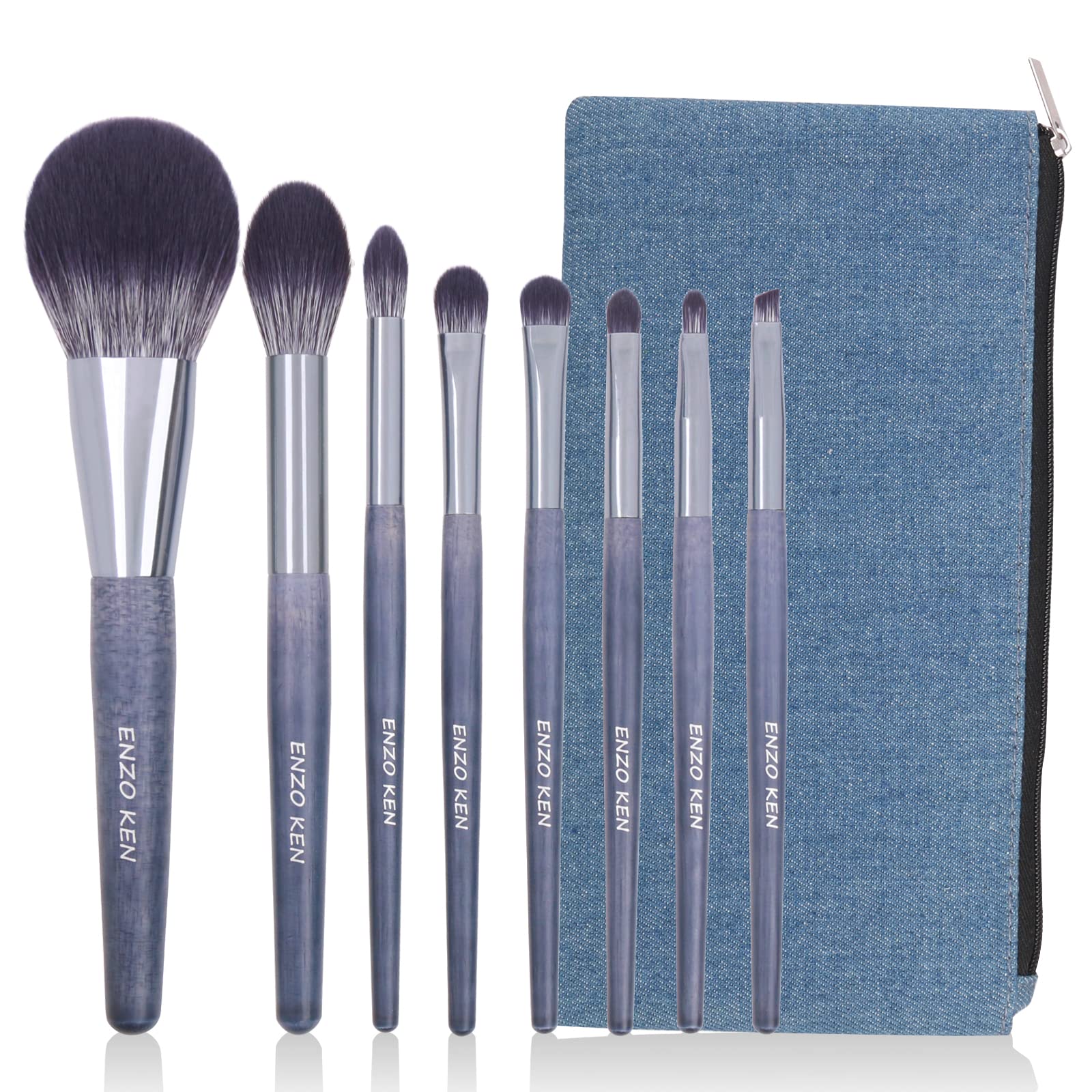ENZO KEN Natural Purple Badger Hair Makeup Brushes Set with Canvas Makeup Brush Bag Cosmetic Brushes Makeup Set Professional with Case Natural Makeup Brushes Natural Bristle Makeup Brushes - ShuiMo - Renee Lane Company