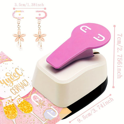 Earring Card Hole Punch, Earring Hole Punch, Pink Craft Hole Punch, Card Earring Hole Punch, Craft Lever Earring Hole Punch - Renee Lane Company