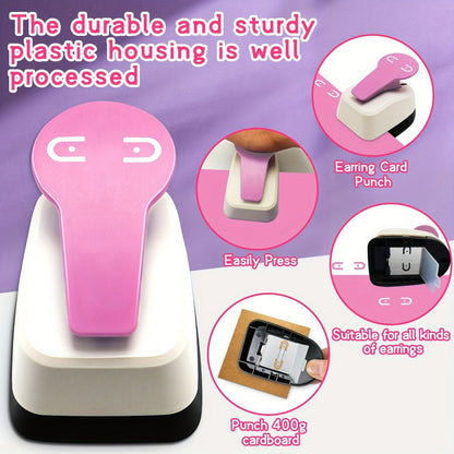 Earring Card Hole Punch, Earring Hole Punch, Pink Craft Hole Punch, Card Earring Hole Punch, Craft Lever Earring Hole Punch - Renee Lane Company