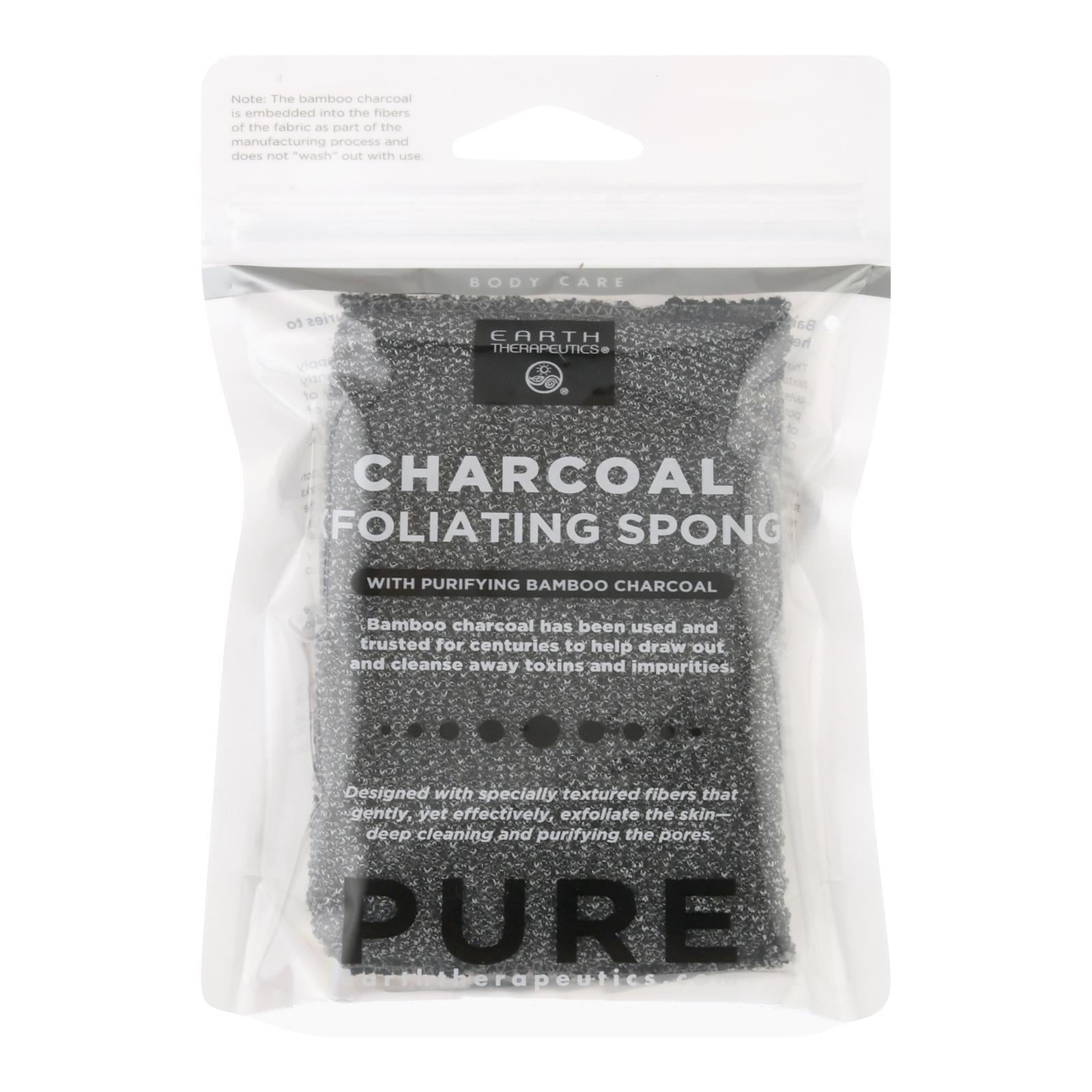 Earth Therapeutics Body Sponge - Purifying Vegetable - Medicinal Charcoal - 1 Count - Renee Lane Company