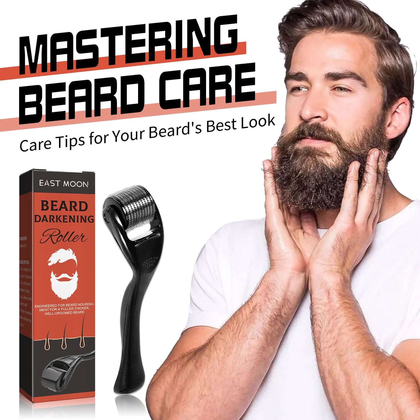 East Moon Beard Bushy Roller, Strong Root Moistens Soft Light For Men Nourishing Bushy Growing Beard Comb - Renee Lane Company