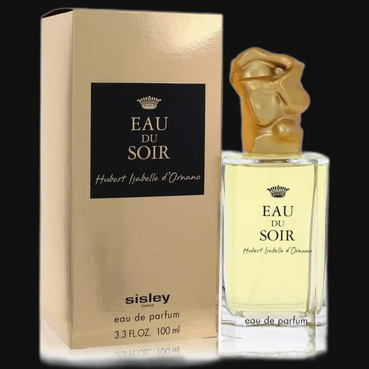 Sisley Eau Du Soir eau de parfum bottle with gold cap and matching product box