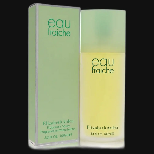 Elizabeth Arden Eau Fraiche women’s fragrance spray, green/yellow bottles in box.