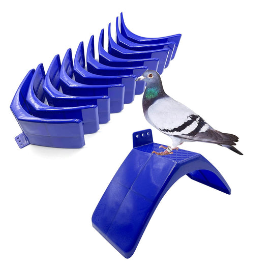 Blue lightweight dove perch rest stand set with curved holders and base, 10 pieces