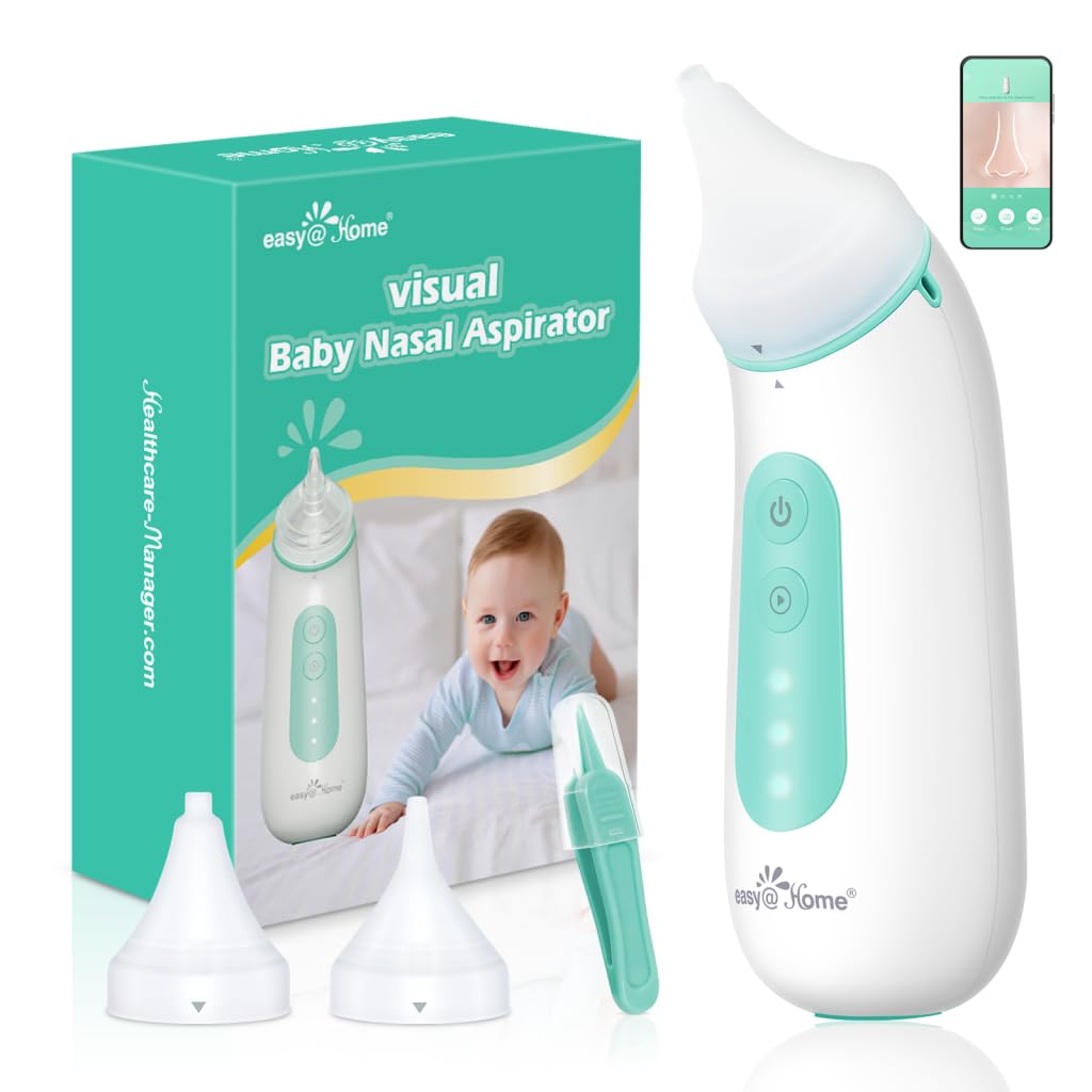 Electric Baby Nasal Aspirator Camera: Baby Nose Sucker Nose Cleaner with Camera Free APP Controlled Powered by Easy Nasal Care App iOS & Android App Automatic Booger Sucker for Baby ENA101 - Renee Lane Company