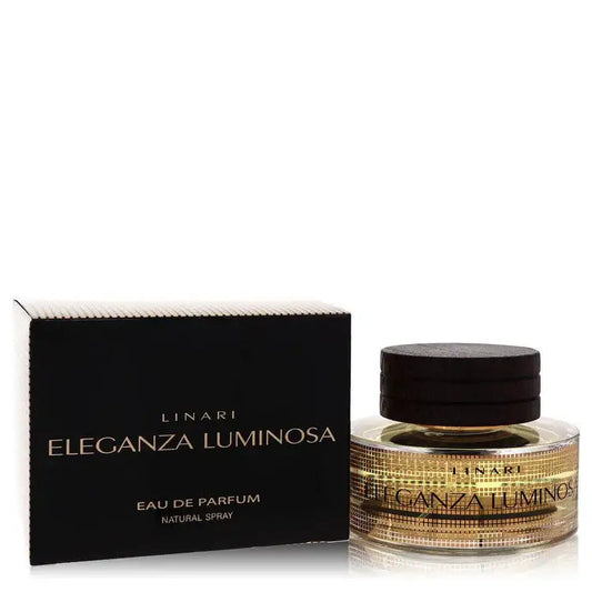 Linari women’s eau de parfum: black box and capped glass bottle on reflective base