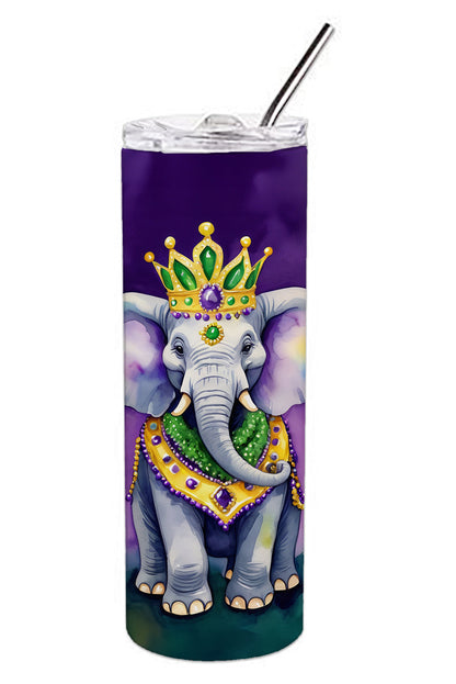 Elephant King of Mardi Gras Stainless Steel Skinny Tumbler Vacuum Double Walled Reusable Insulated Tumbler Travel Cup for Coffee Cocktails Gift with Lid, 20 oz - Renee Lane Company