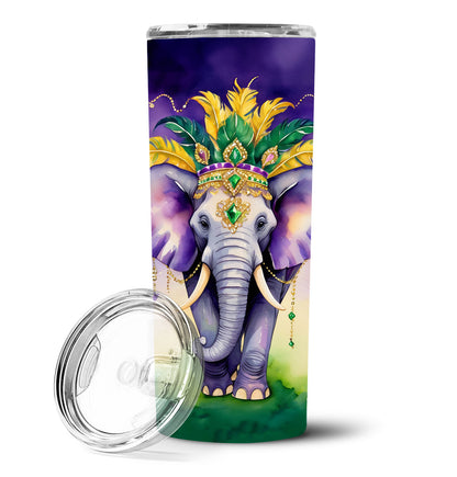 Elephant King of Mardi Gras Stainless Steel Skinny Tumbler Vacuum Double Walled Reusable Insulated Tumbler Travel Cup for Coffee Cocktails Gift with Lid, 20 oz - Renee Lane Company