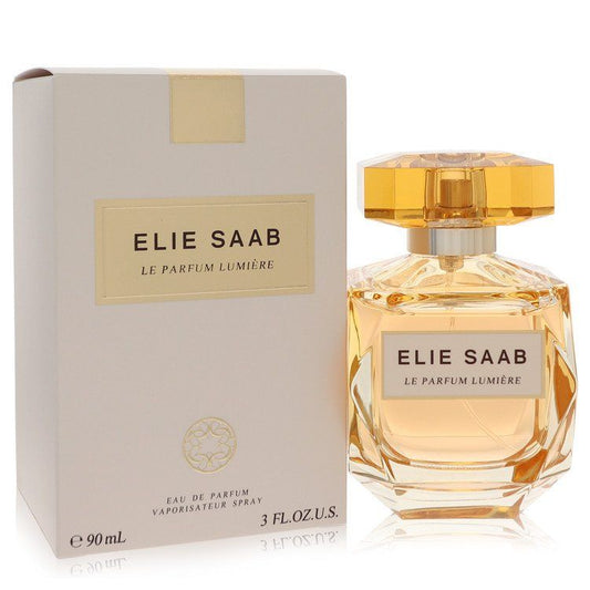 Perfume bottle set with Elie Saab Le Parfum Lumière box and gold cap
