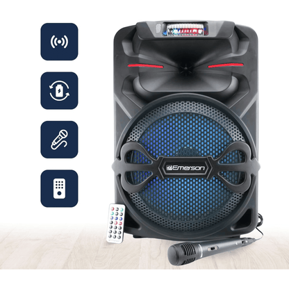 Emerson Portable 12" Bluetooth Party Speaker with Disco Lights - Renee Lane Company
