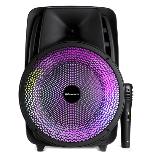 Emerson Portable 8" Bluetooth Party Speaker with Disco Light and Stand - Renee Lane Company