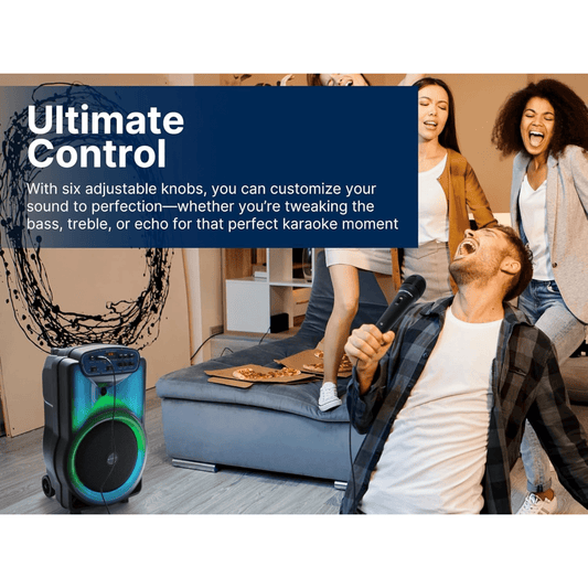 Emerson Portable Bluetooth 12" Party Speaker with Flame Lighting - Renee Lane Company