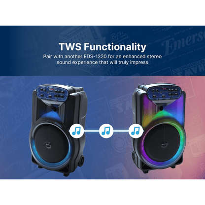 Emerson Portable Bluetooth 12" Party Speaker with Flame Lighting - Renee Lane Company