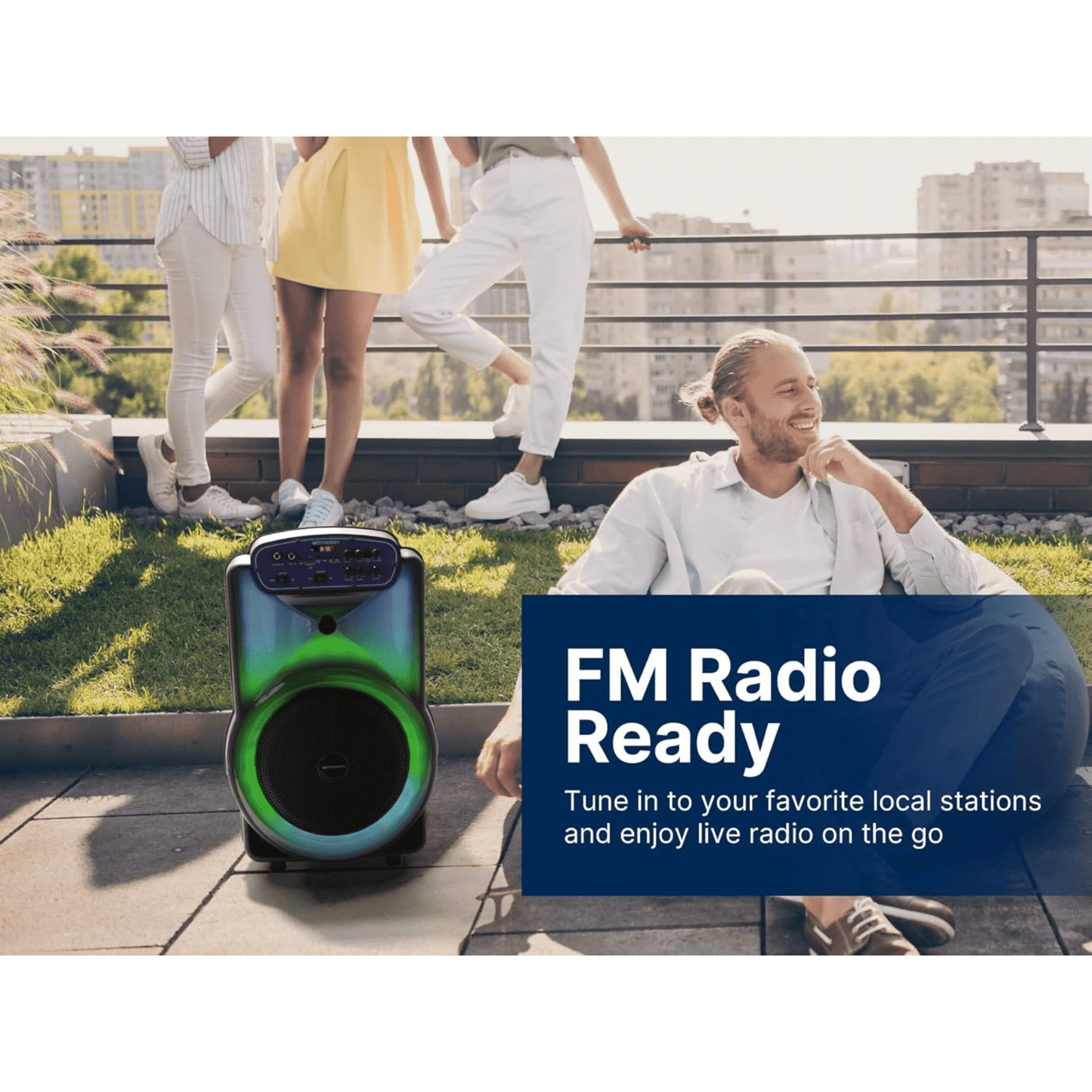 Emerson Portable Bluetooth 12" Party Speaker with Flame Lighting - Renee Lane Company