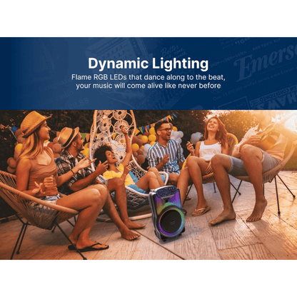 Emerson Portable Bluetooth 12" Party Speaker with Flame Lighting - Renee Lane Company