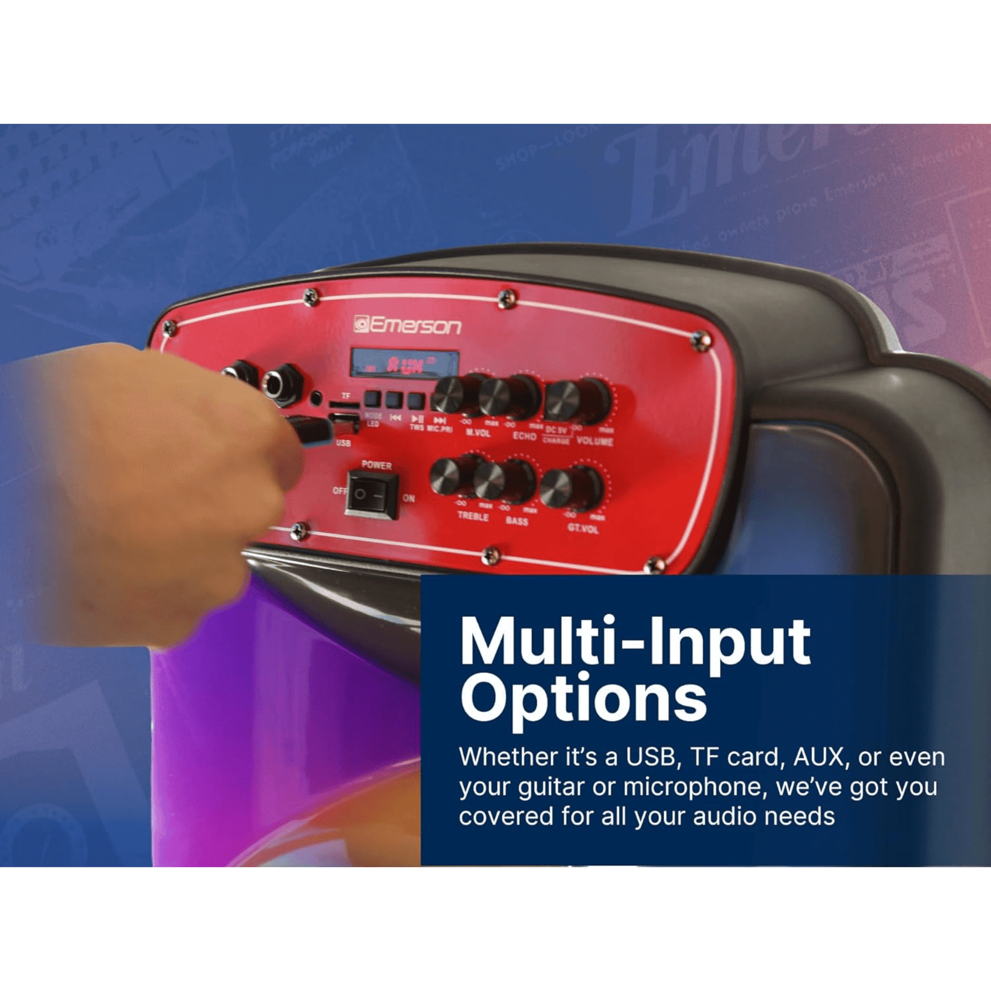 Emerson Portable Bluetooth 15" Party Speaker with Flame Lighting - Renee Lane Company