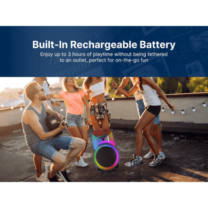 Emerson Portable Bluetooth 15" Party Speaker with Flame Lighting - Renee Lane Company