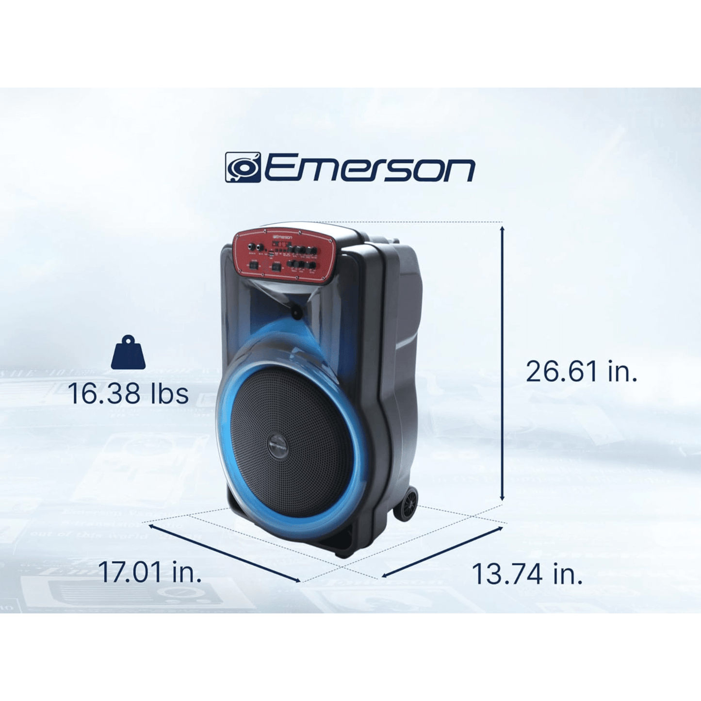 Emerson Portable Bluetooth 15" Party Speaker with Flame Lighting - Renee Lane Company