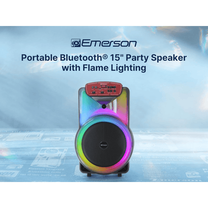 Emerson Portable Bluetooth 15" Party Speaker with Flame Lighting - Renee Lane Company