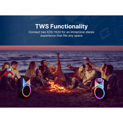 Emerson Portable Bluetooth 15" Party Speaker with Flame Lighting - Renee Lane Company