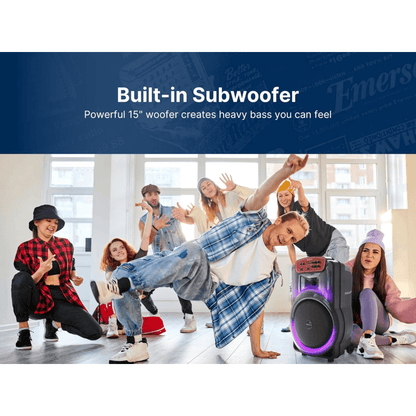 Emerson Portable Bluetooth 15" Party Speaker with Flame Lighting - Renee Lane Company