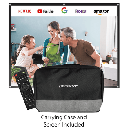 Emerson Portable Projector with Portable Screen and Carry Case - Renee Lane Company