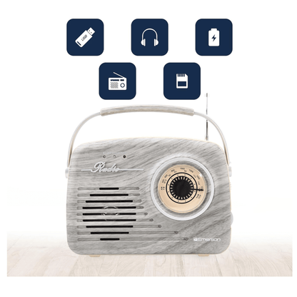 Emerson Portable Retro Radio with Built-In Rechargeable Battery - Renee Lane Company