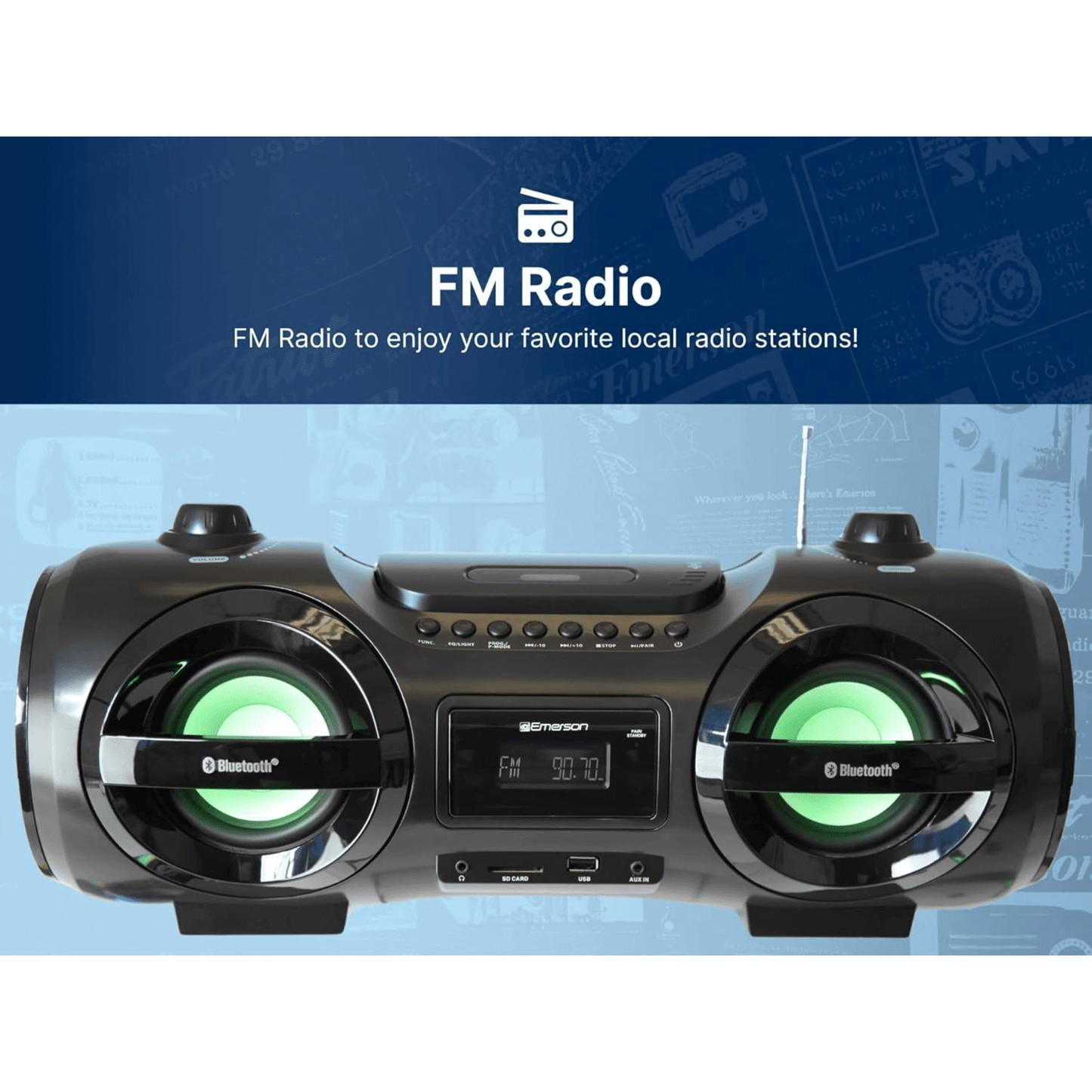 Emerson Retro Portable CD Boombox - Renee Lane Company
