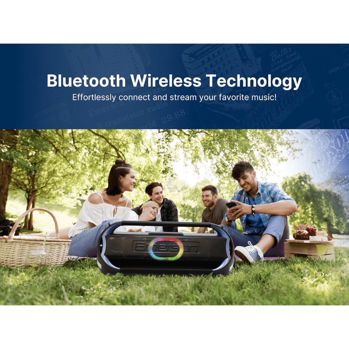 Emerson Triad Grip XL Portable Bluetooth LED Party Speaker - Renee Lane Company