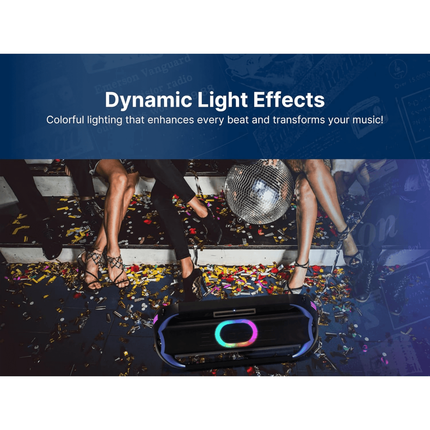 Emerson Triad Grip XL Portable Bluetooth LED Party Speaker - Renee Lane Company