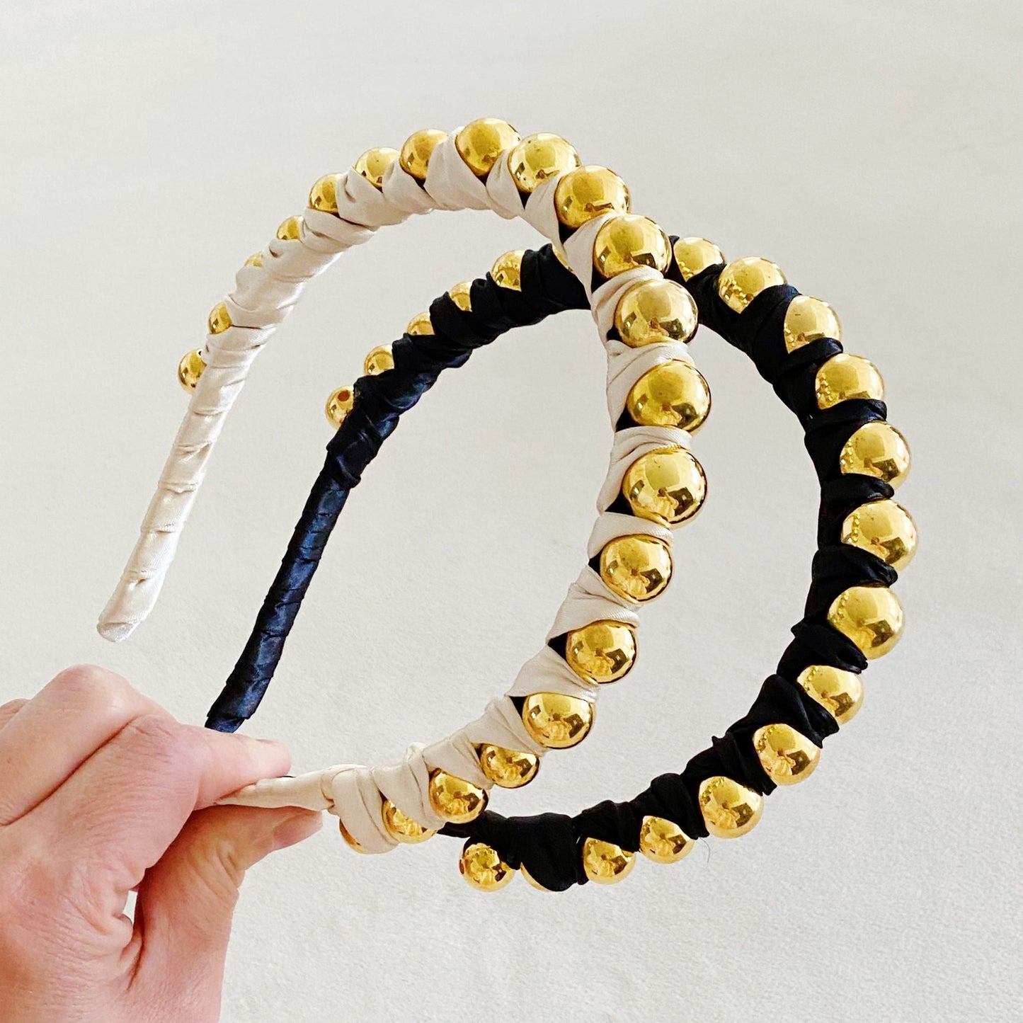 Emily Satin Wrapped Headband - Renee Lane Company