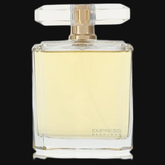 Empress by Sean John women’s perfume bottle with gold cap and clear glass