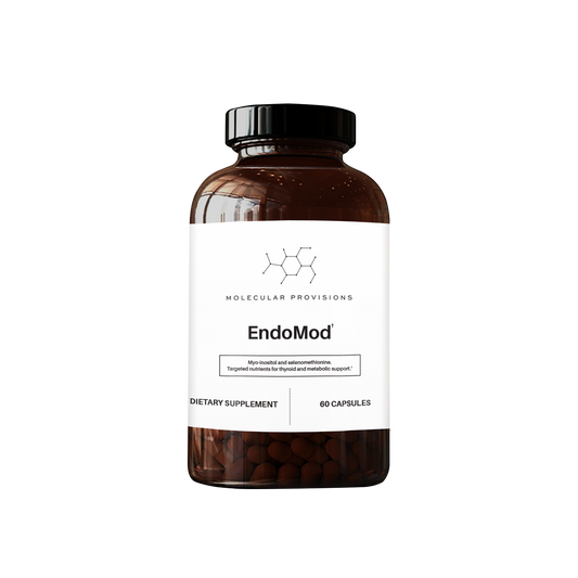EndoMod dietary supplement bottle with amber capsules, 60 count